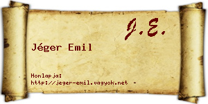 Jéger Emil névjegykártya