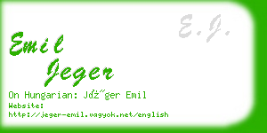 emil jeger business card